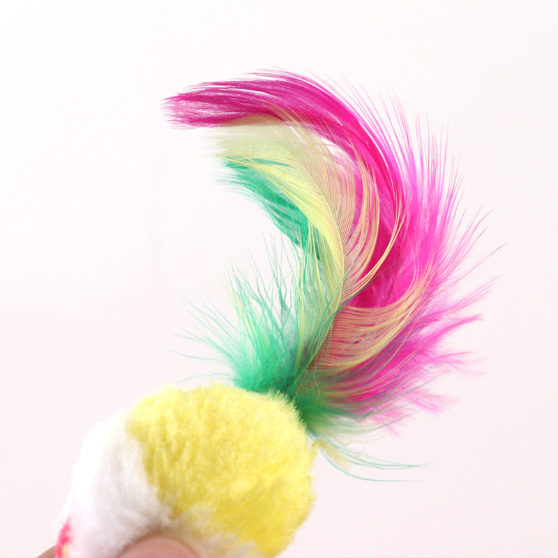 Feathered mouse toy
